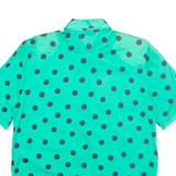 SOLANGE MONDOR Padded Shoulders Womens Shirt Green Spotted S