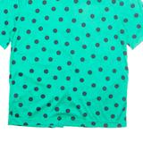SOLANGE MONDOR Padded Shoulders Womens Shirt Green Spotted S