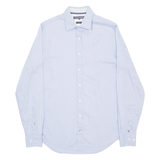 TOMMY HILFIGER Slim Fit Mens Plain Shirt Blue Long Sleeve S