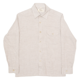 LINEA GATSBY Mens Plain Shirt Beige Long Sleeve XXS