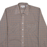BUD BERMA The Weekender Plaid Mens Shirt Grey Plaid Long Sleeve M
