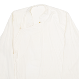 Womens Plain Shirt Cream 90s Long Sleeve L