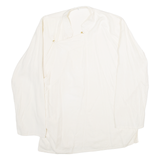 Womens Plain Shirt Cream 90s Long Sleeve L