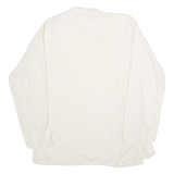 Womens Plain Shirt Cream 90s Long Sleeve L