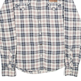 TOMMY HILFIGER Mens Shirt Grey Plaid Long Sleeve L