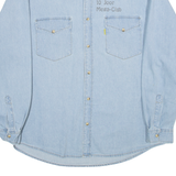 SWITCHER 10 Joor Mega-Club Mens Denim Shirt Blue 90s Long Sleeve M