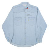 SWITCHER 10 Joor Mega-Club Mens Denim Shirt Blue 90s Long Sleeve M