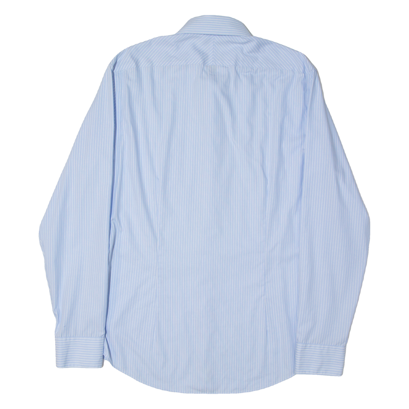 CALVIN KLEIN Slim Fit Mens Shirt Blue Striped Long Sleeve L