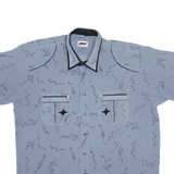 AMIGO Mens Shirt Blue Floral XL