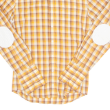 TAILOR STORES Mens Shirt Orange Check Long Sleeve L