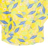 Mens Hawaiian Shirt Yellow Floral Long Sleeve M