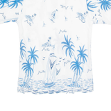 YOU SEEN Mauritius Africa Womens Hawaiian Shirt White Floral UK 12