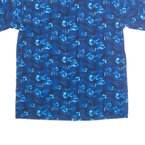 Mens Hawaiian Shirt Blue Floral L