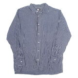 REXY Mens Shirt Blue Striped Long Sleeve L