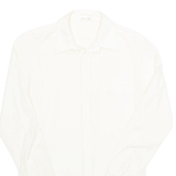 TREND Mens Plain Shirt Cream Long Sleeve M