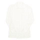 TREND Mens Plain Shirt Cream Long Sleeve M