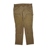 Carhartt Double Knee Carpenter Trousers - 34W UK 14 Brown Cotton