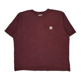 Carhartt Tall T-Shirt - 2XL Burgundy Cotton