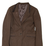 Womens Overcoat Coat Brown Wool M