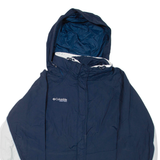 COLUMBIA Womens Rain Jacket Blue Nylon Hooded XL