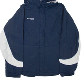 COLUMBIA Womens Rain Jacket Blue Nylon Hooded XL
