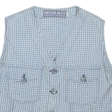 SQUASH BLUE Lightweight Womens Waistcoat Blue Check M