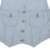 SQUASH BLUE Lightweight Womens Waistcoat Blue Check M