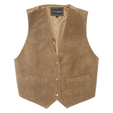 ROSSANO Womens Blazer Waistcoat Brown Leather Suede M