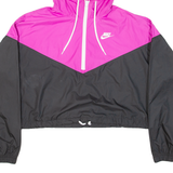 NIKE Cropped Womens Pullover Jacket Black Hooded M