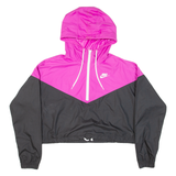 NIKE Cropped Womens Pullover Jacket Black Hooded M