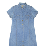 LIZ CLAIRBORNE Womens Day Dress Blue Denim Short Sleeve Midi S