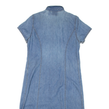 LIZ CLAIRBORNE Womens Day Dress Blue Denim Short Sleeve Midi S