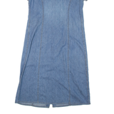 LIZ CLAIRBORNE Womens Day Dress Blue Denim Short Sleeve Midi S
