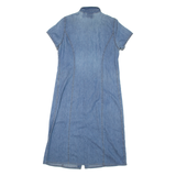 LIZ CLAIRBORNE Womens Day Dress Blue Denim Short Sleeve Midi S