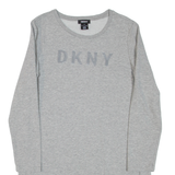 DKNY Womens Day Dress Grey Long Sleeve Knee Length L