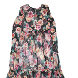 ART CLASS Womens Day Dress Black Floral Long Sleeve Midi S