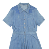 EDITIONS Womens Shirt Dress Blue Denim Short Sleeve Short M