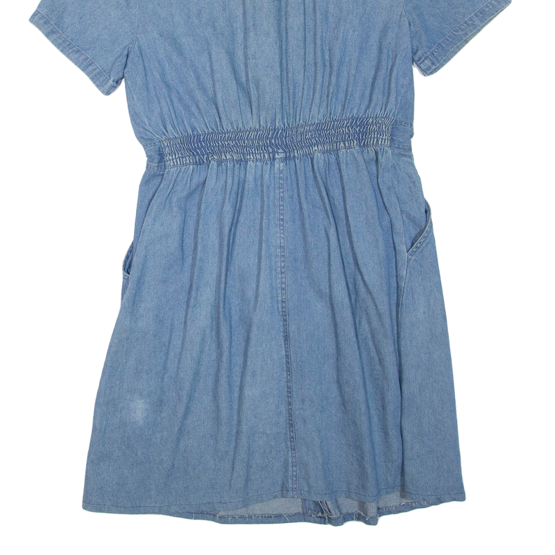 EDITIONS Womens Shirt Dress Blue Denim Short Sleeve Short M