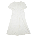 JIM ELLIOT Womens Day Dress White Short Sleeve Midi L