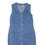 FADED GLORY Womens Day Dress Blue Denim Sleeveless Knee Length L