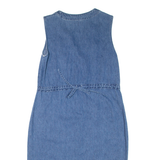 FADED GLORY Womens Day Dress Blue Denim Sleeveless Knee Length L