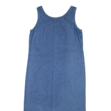 Womens Shift Dress Blue Denim Sleeveless Midi L