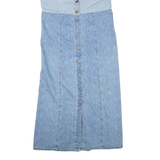 FADED GLORY Womens Day Dress Blue Denim Striped Sleeveless Midi M