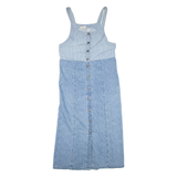 FADED GLORY Womens Day Dress Blue Denim Striped Sleeveless Midi M