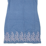 VISION APPAREL Womens Shift Dress Blue Denim Sleeveless Short L