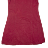DENIM JAZZ Womens Day Dress Maroon Denim Sleeveless Short M