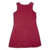 DENIM JAZZ Womens Day Dress Maroon Denim Sleeveless Short M