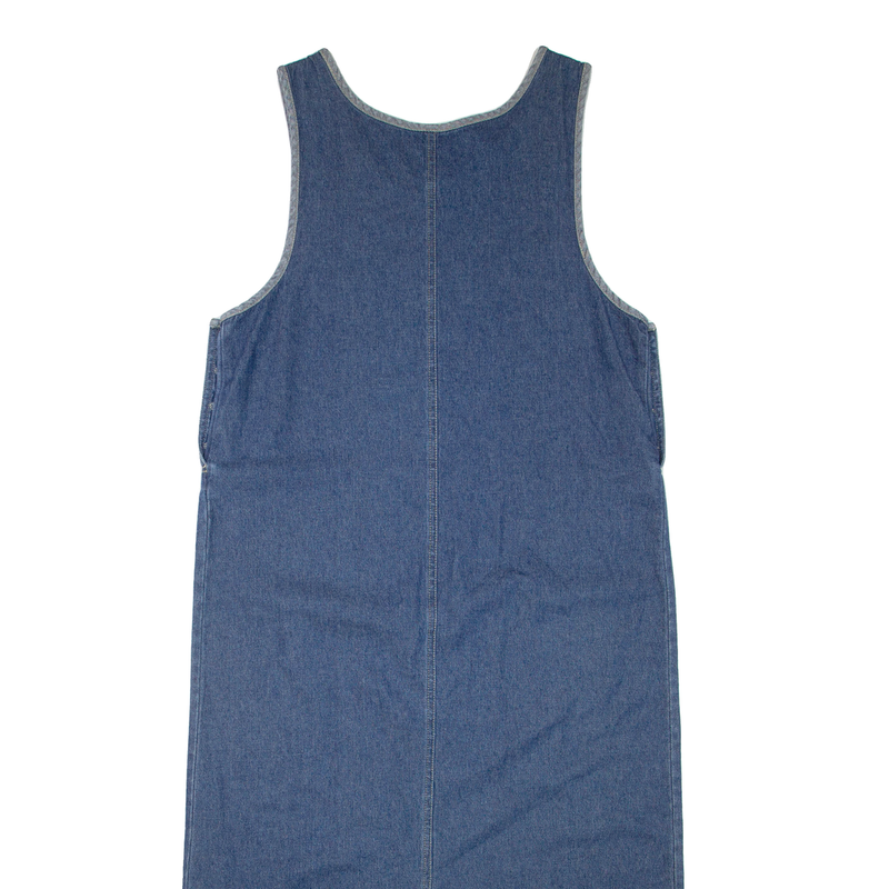 BASIC EDITIONS Womens Shift Dress Blue Denim Floral Sleeveless Long M