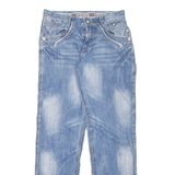 V-ARZ DAR Mens Jeans Blue Regular Straight Stone Wash W30 L30