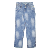 V-ARZ DAR Mens Jeans Blue Regular Straight Stone Wash W30 L30